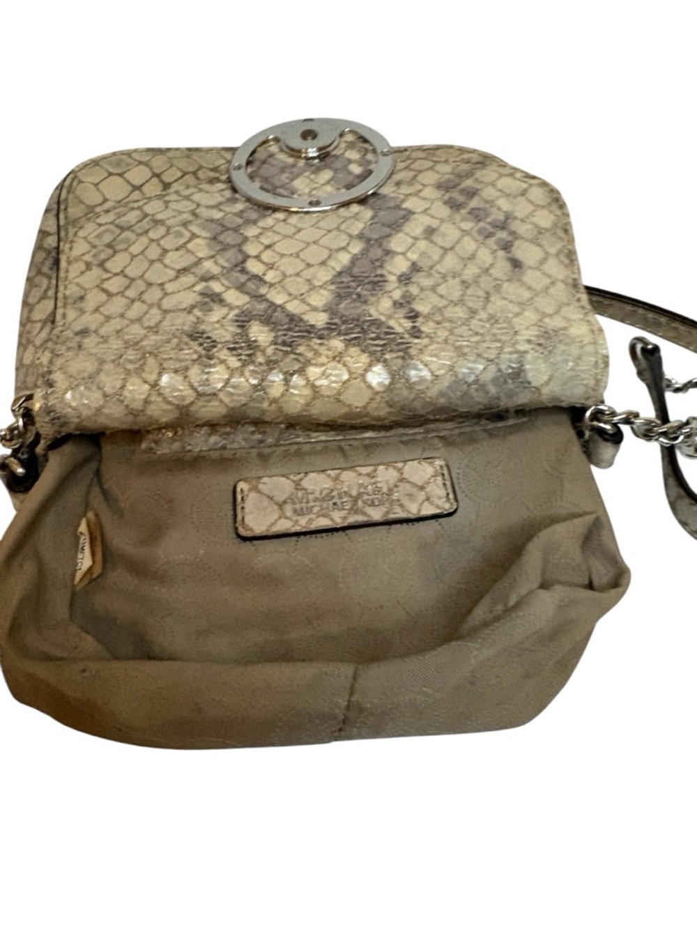 Michael Kors Y2K Vintage Metallic Gold Snake-Effect Crossbody Bag - Picture 9 of 10